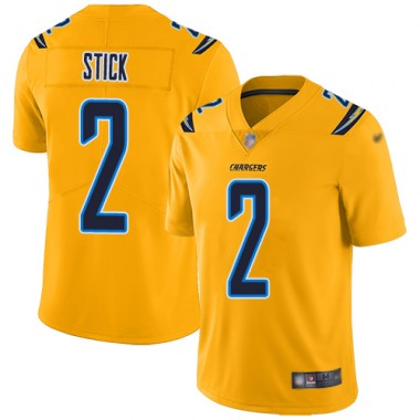 Los Angeles Chargers NFL Football Easton Stick Gold Jersey Men Limited #2 Inverted Legend->youth nfl jersey->Youth Jersey